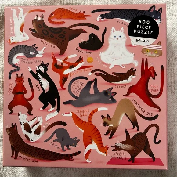 Namaste Cat Yoga Pilates 500 Piece Puzzle with All Pieces - Picture 2 of 5